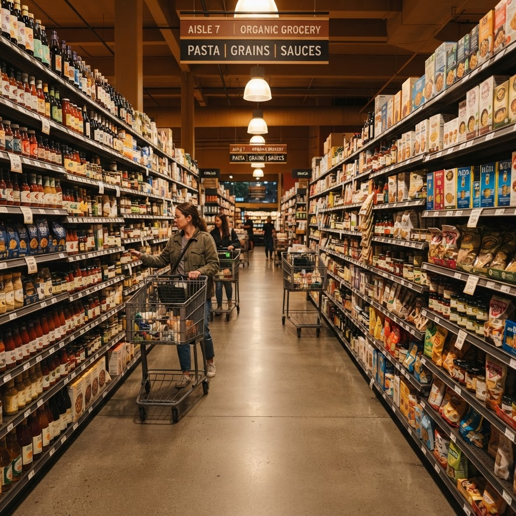 Vijetha Super Market aisle